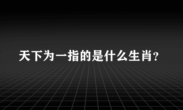 天下为一指的是什么生肖？