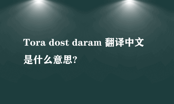 Tora dost daram 翻译中文是什么意思?