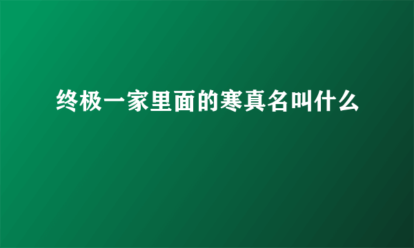 终极一家里面的寒真名叫什么