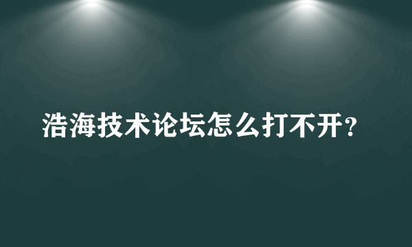 浩海技术论坛怎么打不开？