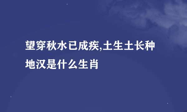 望穿秋水已成疾,土生土长种地汉是什么生肖