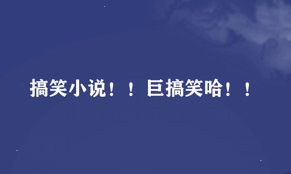 搞笑小说！！巨搞笑哈！！