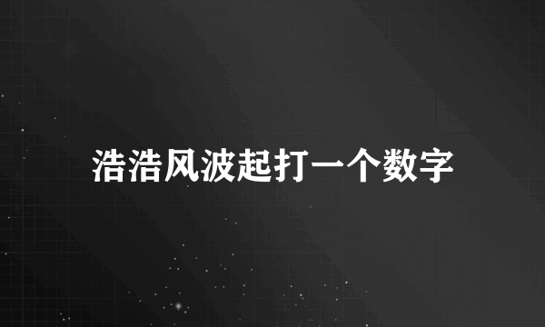 浩浩风波起打一个数字