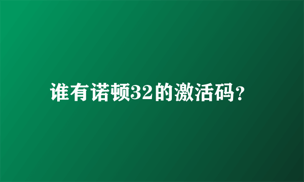 谁有诺顿32的激活码？