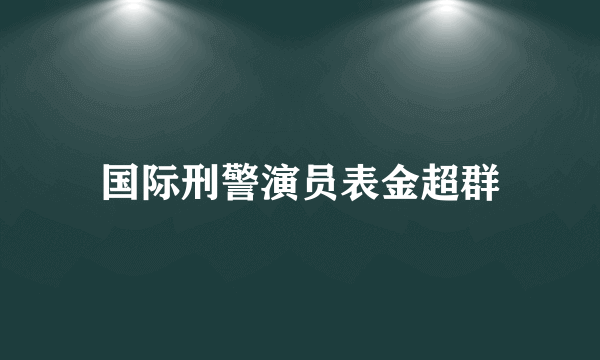 国际刑警演员表金超群