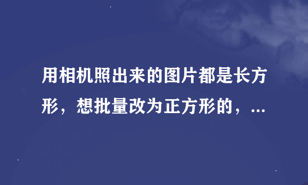 用相机照出来的图片都是长方形，想批量改为正方形的，想批量处理成同一个像素大小的图片