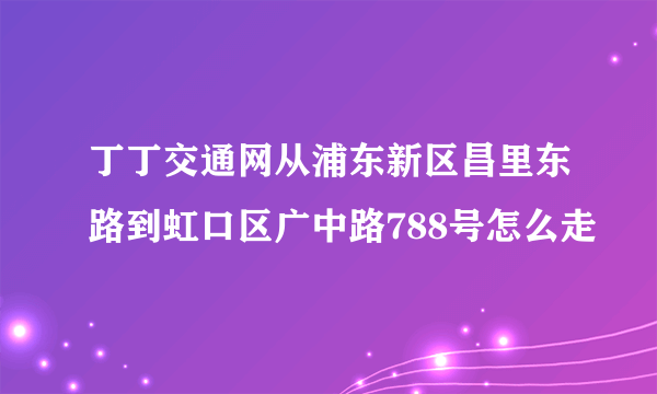 丁丁交通网从浦东新区昌里东路到虹口区广中路788号怎么走