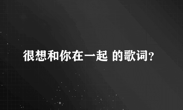 很想和你在一起 的歌词？