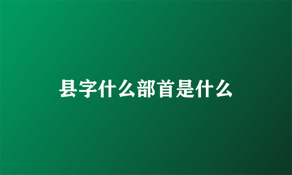 县字什么部首是什么