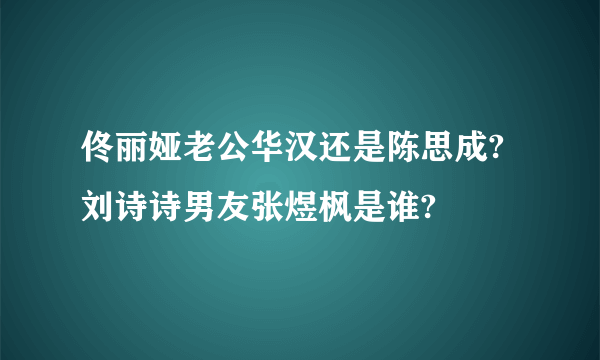 佟丽娅老公华汉还是陈思成?刘诗诗男友张煜枫是谁?