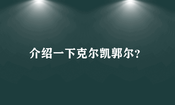 介绍一下克尔凯郭尔？