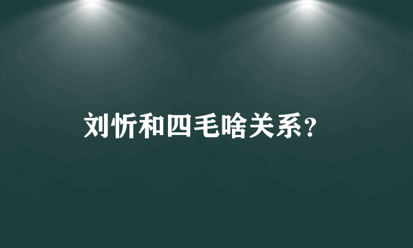 刘忻和四毛啥关系？