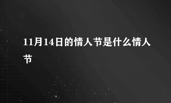 11月14日的情人节是什么情人节