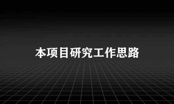 本项目研究工作思路