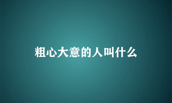 粗心大意的人叫什么