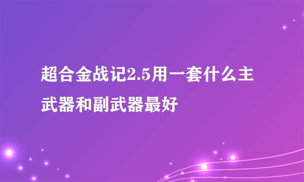 超合金战记2.5用一套什么主武器和副武器最好