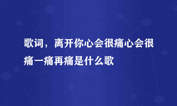 歌词，离开你心会很痛心会很痛一痛再痛是什么歌