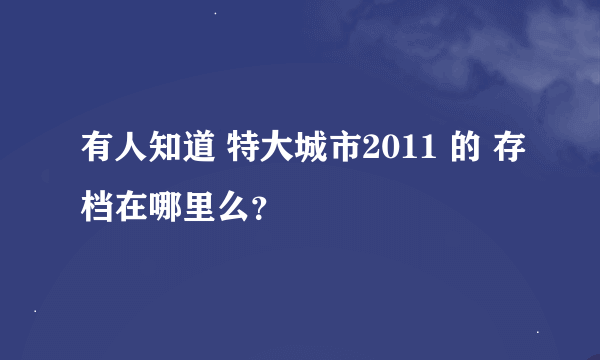 有人知道 特大城市2011 的 存档在哪里么？