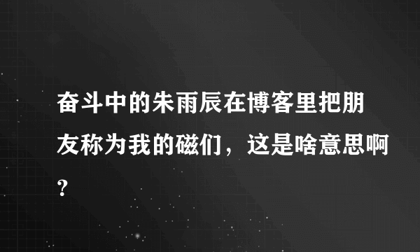 奋斗中的朱雨辰在博客里把朋友称为我的磁们，这是啥意思啊？