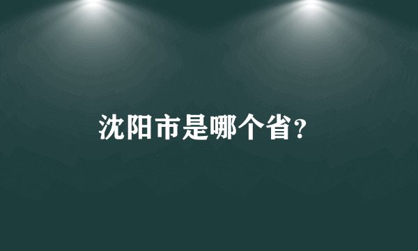 沈阳市是哪个省？