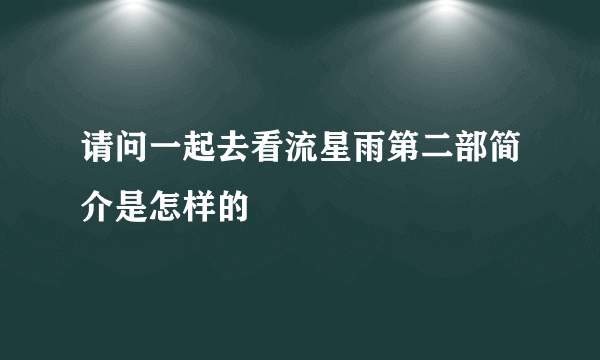 请问一起去看流星雨第二部简介是怎样的