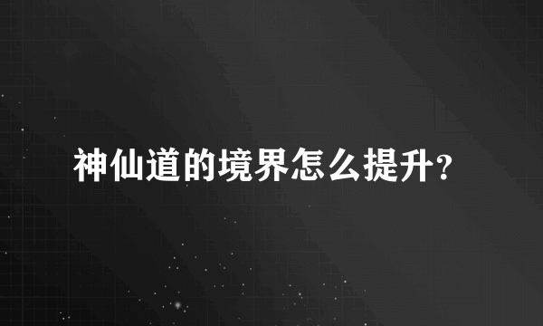 神仙道的境界怎么提升？