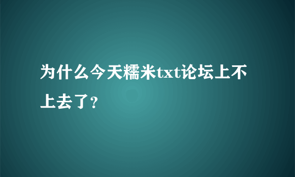 为什么今天糯米txt论坛上不上去了？