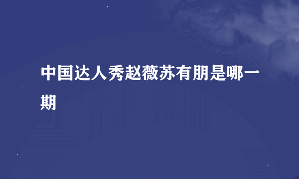 中国达人秀赵薇苏有朋是哪一期