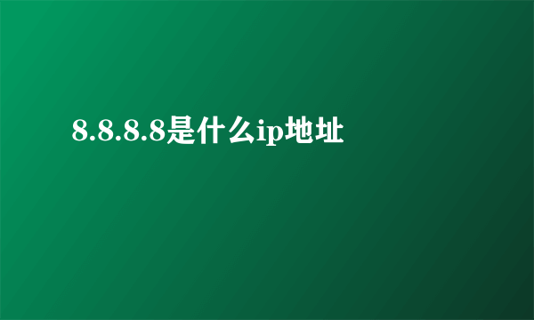 8.8.8.8是什么ip地址