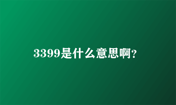 3399是什么意思啊？