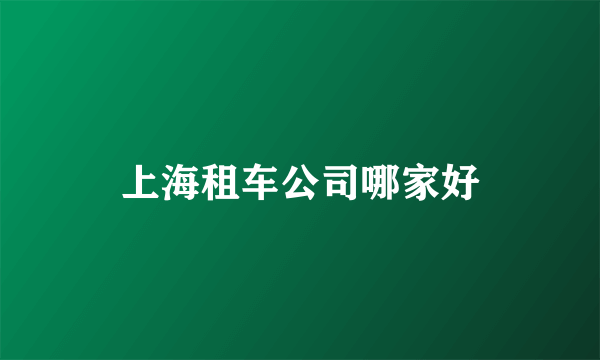 上海租车公司哪家好