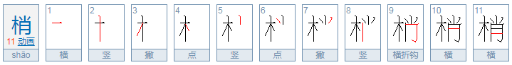 梢这个字怎么读