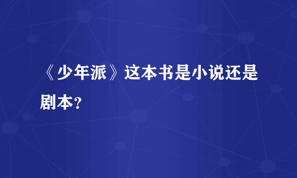 《少年派》这本书是小说还是剧本？