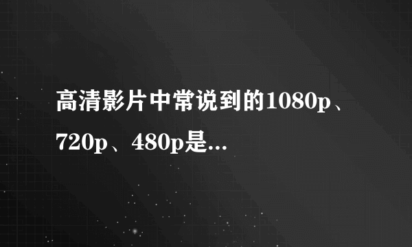 高清影片中常说到的1080p、720p、480p是什么意思？