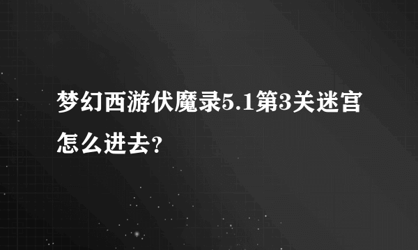 梦幻西游伏魔录5.1第3关迷宫怎么进去？