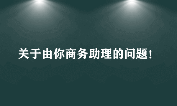 关于由你商务助理的问题！