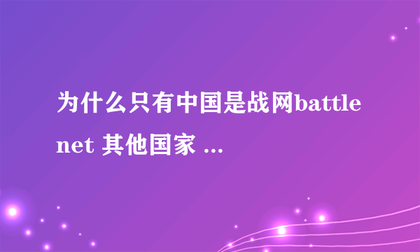 为什么只有中国是战网battlenet 其他国家 地区都是blizzard？