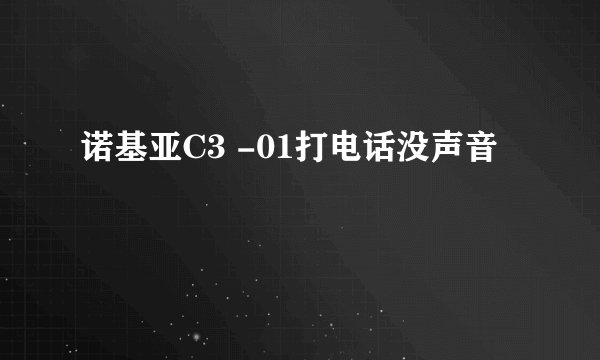 诺基亚C3 -01打电话没声音