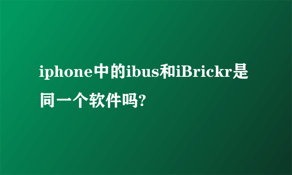 iphone中的ibus和iBrickr是同一个软件吗?