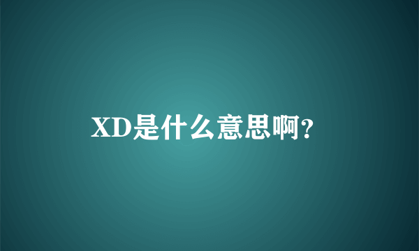 XD是什么意思啊？