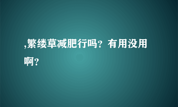 ,繁缕草减肥行吗？有用没用啊？