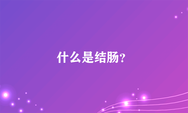 什么是结肠？