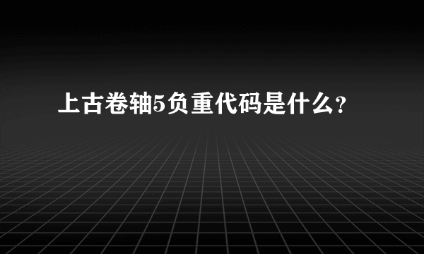 上古卷轴5负重代码是什么？