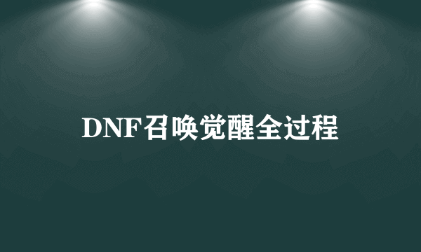 DNF召唤觉醒全过程