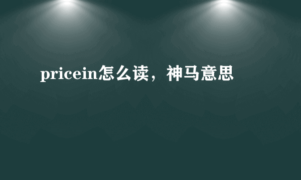 pricein怎么读，神马意思