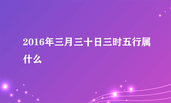 2016年三月三十日三时五行属什么