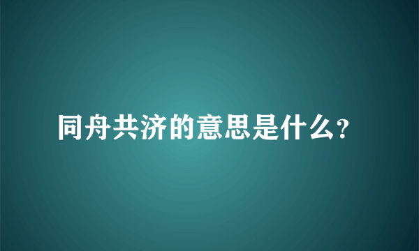 同舟共济的意思是什么？