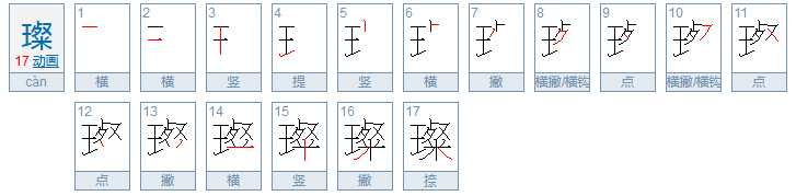 璨怎么读?