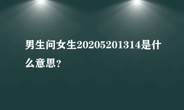 男生问女生20205201314是什么意思？