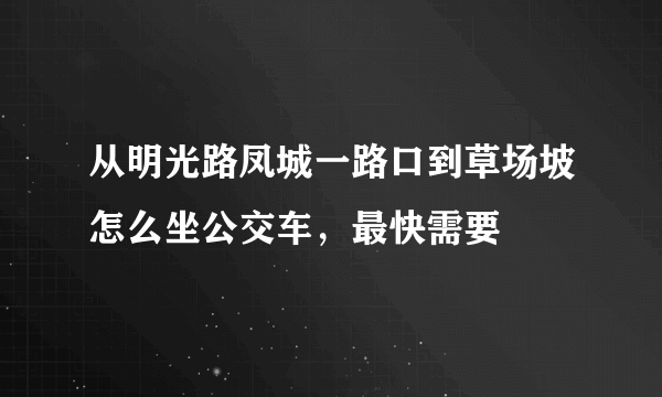 从明光路凤城一路口到草场坡怎么坐公交车，最快需要